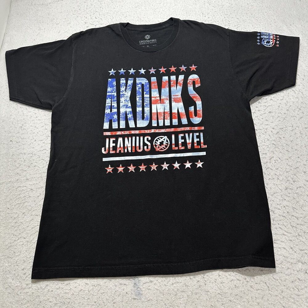 Akademiks Men's XL Jenius Level Short Sleeve American Flag Graphic T Shirt